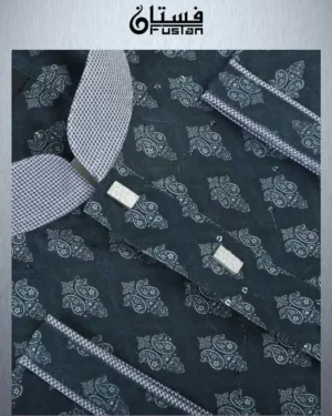 Digital Printed Charcoal Men's Panjabi