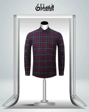 Men's Full Sleeve Navy Red Checked Shirt