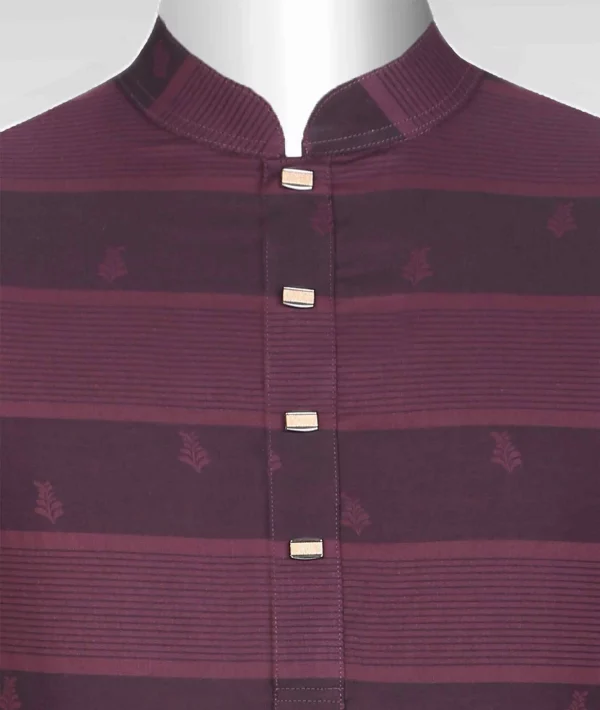 Coffee Jacquard Weaved Men's Panjabi