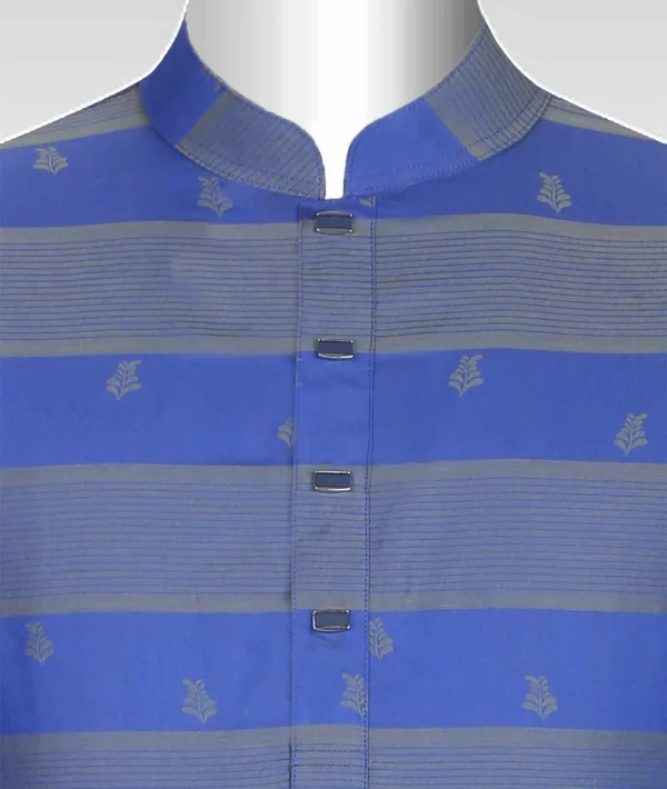 Blue Jacquard Weaved Men's Panjabi