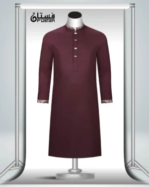 Men's Dobby Weaved Coffee Designed Panjabi