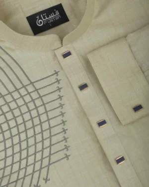 Light Brown Embroidered Men's Panjabi