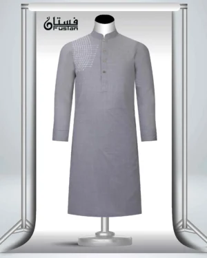 Grey Embroidered Men's Panjabi