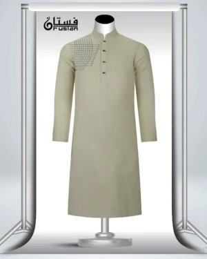 Light Brown Embroidered Men's Panjabi