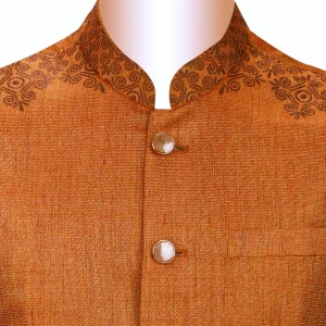 Men's Embroidery Waistcoat Brick Orange Touches